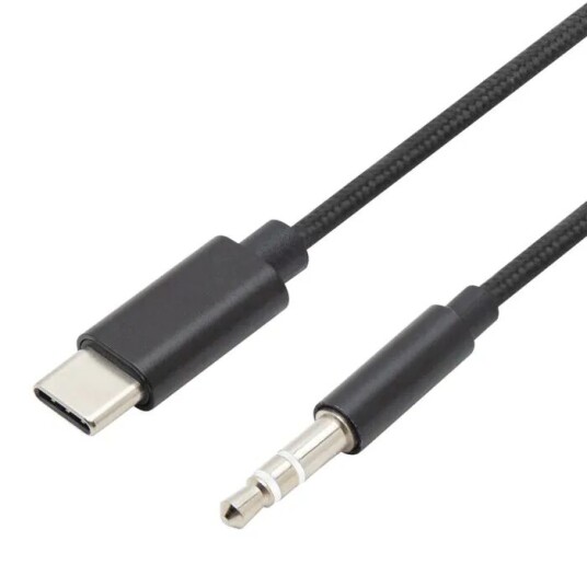 Linocell USB-C til 3,5 mm-kabel 1 m - Svart