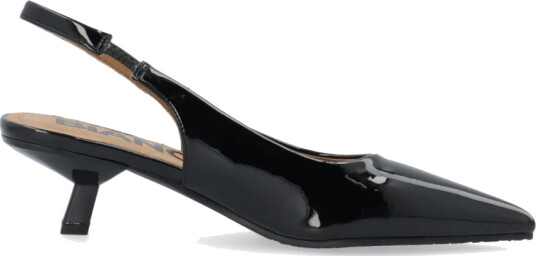 Bianco Biakristin Kitten Heel Slingback Patent - Black - 41