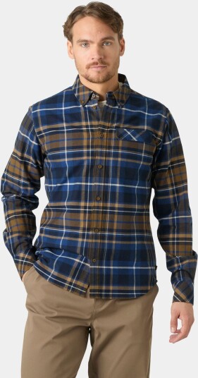 Helly Hansen Herre Klassisk Check Lange Ermer Flanellskjorte Blå L