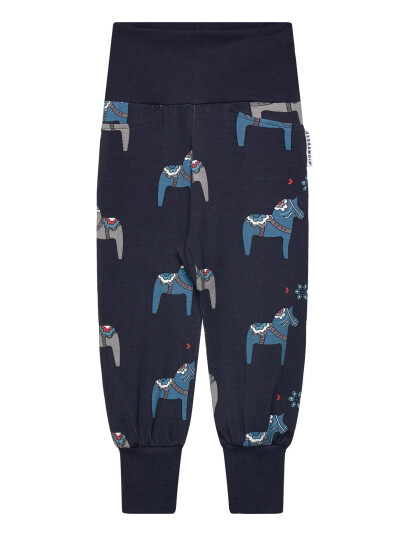 Geggamoja Bamboo Baby Pants Navy Dala Horse - Navy - 62/68