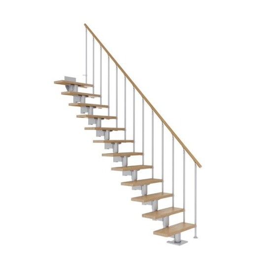 Dolle Cork Eik Rett Trapp Pearl Grey Classic II Gelender 12T