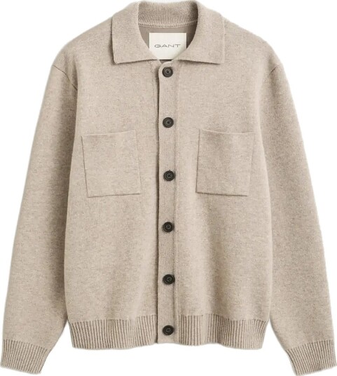 Gant Double Knit Overshirt DK. SAND MELANGE S