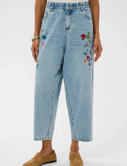 Culture Cutiala Aniceta Embroidery Jeans Blue S