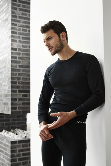 Dovre Langermet t skjorte 100% merino ull marine