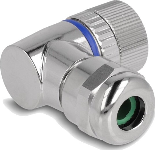 Delock Strømkontakt 3-Stifts M12 Hunn Vinklet Til 3-Pole Screw Terminal Hunn Vinklet 250 V 4 A A-Kodet Svart