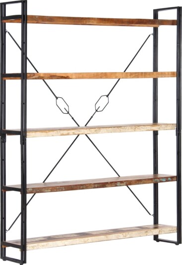 vidaXL Bokhylle 5 etasjer 140x30x180 cm gjenvunnet heltre
