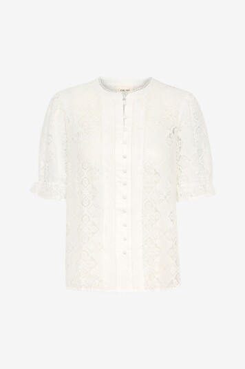 Cream Bluse crNatalie Lace Shirt Hvit