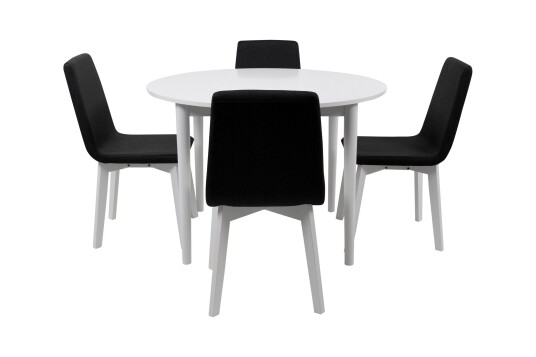 Spisegruppe Phorma med 4 Holcus Stol Hvit