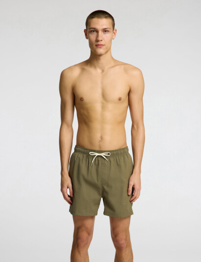 Selected Slhcooper-Seersucker Swimshorts - Green - S