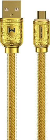 Usb-Kabel Wk Design Usb-A Til Microusb 1 M, Gull (6941027620687)