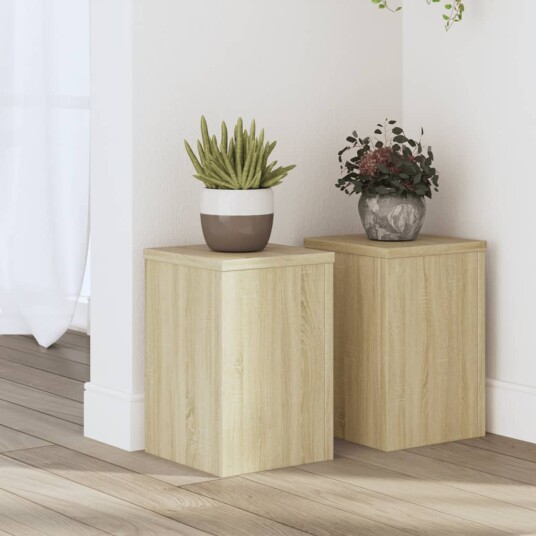 Plantestativer 2 stk sonoma eik 20x20x30 cm konstruert tre Plantestativer 2 stk sonoma eik 20x20x30 cm konstruert tre