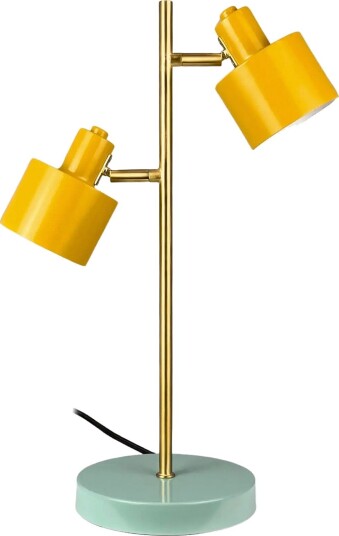 Dyberg Larsen Ocean Bordlampe 2 Skærme - Karry/Turkis - CURRY/ BRASS/ TURQUOISE - One Size