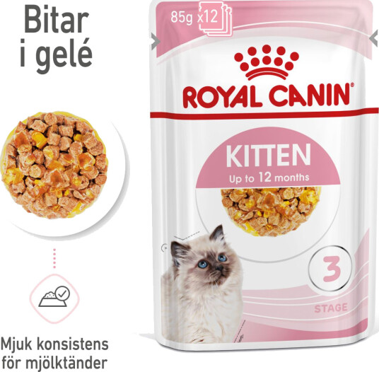 Royal Canin Kitten Jelly Våtfôr 85 g x 12 stk - Perfekt for kattunger opptil 12 måneder