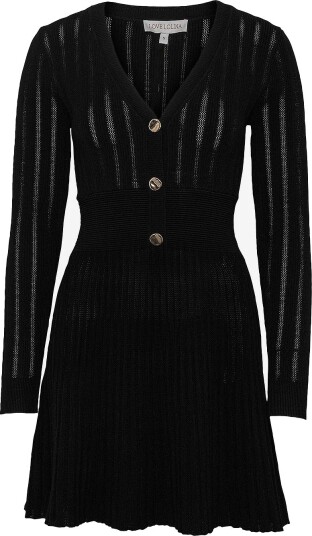 Love Lolina Kjole Connie Knitted Mini Svart