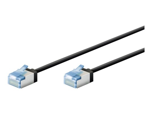 Goobay Koblingskabel Rj-45 Hann Til Rj-45 Hann 15 Cm 3.8 Mm U/Utp Uskjermet Cat 6A Halogenfri Slank Flertrådet Svart