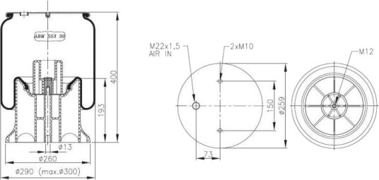 Luftbelg fjæring NEOTEC ABM55330C20