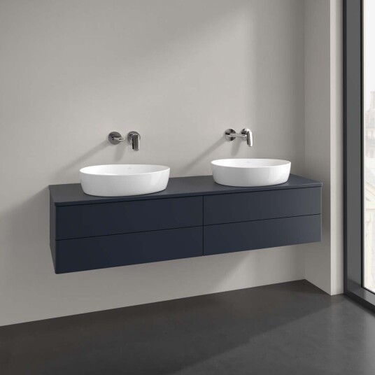 Villeroy & Boch  Antao Servantskap med 4 skuffer 160x50x36 cm u/lys Blå Matt