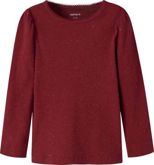 Name It Genser - Rib - NmfRosally - Rød Dahlia - Name It - 1½ år (86) - Genser Bordeaux