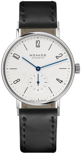 Nomos Glashütte Herreklokke N 101 Tangente Hvit/Lær Ø35 mm Nomos Glashütte Herreklokke N 101 Tangente Hvit/Lær Ø35 mm