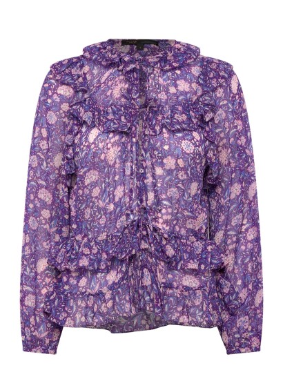 Maje Dahlia Printed Viscose Top Purple 3