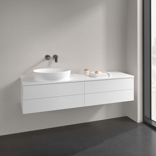 Villeroy & Boch Antao Servantskap med 4 skuffer 160x50x36 cm m/lys Hvit Matt Villeroy & Boch Antao Servantskap med 4 skuffer 160x50x36 cm m/lys Hvit Matt
