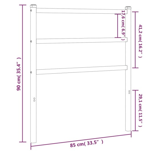  Sengegavl i metall hvit 80 cm 8721012303386