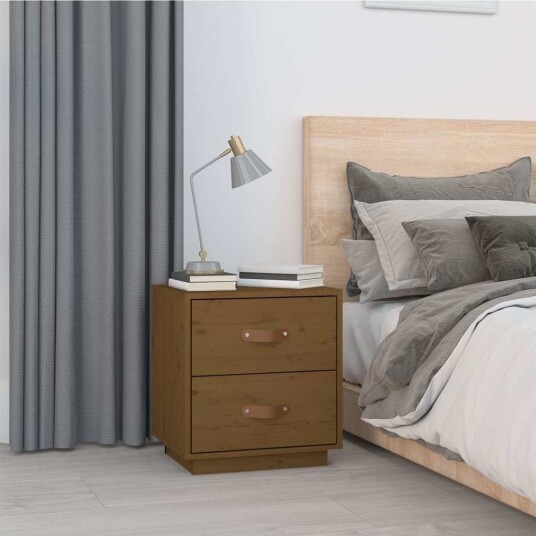 vidaXL Nattbord honningbrun 40x34x45 cm heltre furu