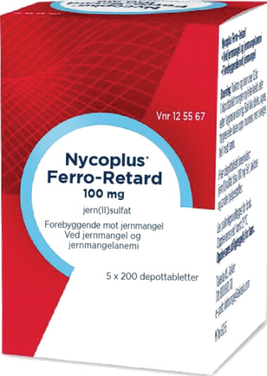 Nycoplus Ferro Retard 100 mg depottabletter 5 x 200 stk.