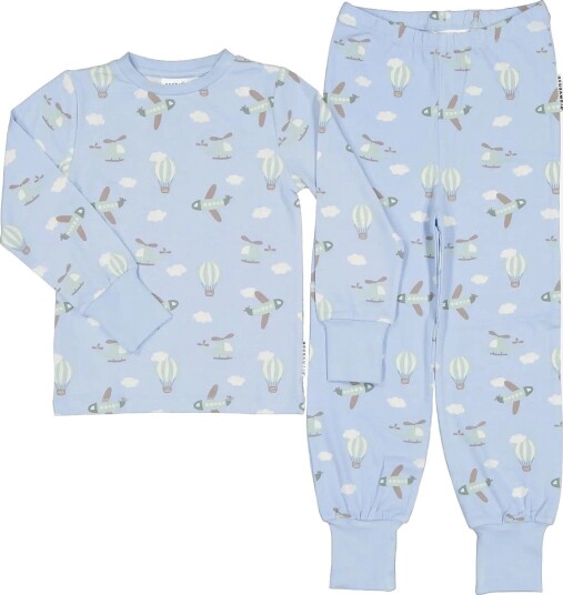 Geggamoja Bamboo Two Piece Pyjamas   BLUE FLYERS   86/92