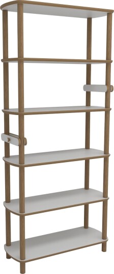 Pienk Bokhylle 80x174 cm - Eik og hvit