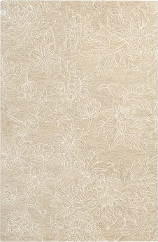 Polytuft Flora beige håndtuftet ullteppe