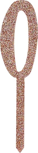 Kakedekorasjon Tall Roségull Glitter av Akryl Tallet 0