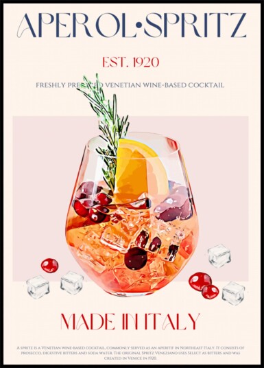 Venetian Spritz Cocktail Plakat / 100x150
