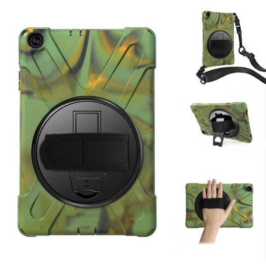 INCOVER Samsung Galaxy Tab A 10.1" (2019) Håndverker Deksel m. Grep & Skulderstropp - Camouflage INCOVER Samsung Galaxy Tab A 10.1" (2019) Håndverker Deksel m. Grep & Skulderstropp - Camouflage