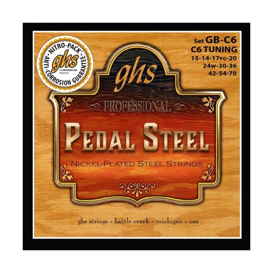 Ghs Gb-C6 Nickel-Plated Steel (015-070) Pedal Steel C6 Tuning