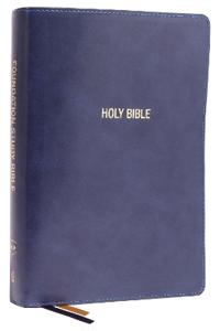 Nelson, Thomas NKJV, Foundation Study Bible, Large Print, Leathersoft, Blue, Red Letter, Thumb Indexed, Comfort Print