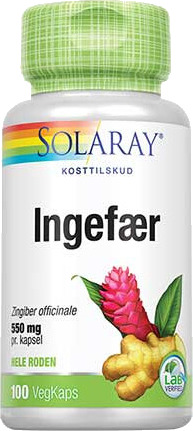 Solaray Ingefærrot 550 mg 100 Kapslar