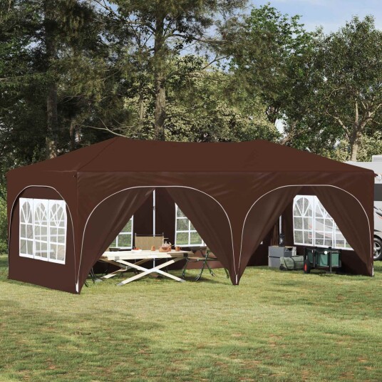  Pop up Festtelt Brun 575 x 288 x 245 cm Oxford Stoff