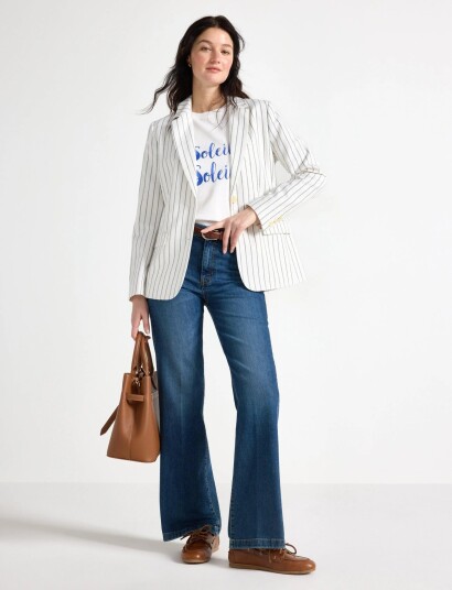 Lindex Blazer In Linen Blend   White   44