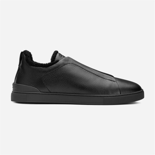 Zegna Triple Stitch Black Solid Zegna Triple Stitch Black Solid