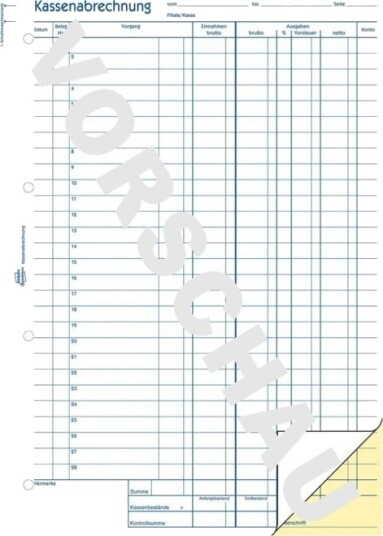 Avery Zweckform Kontantrapport 40 Ark A4 210 X 297 Mm Dublett Karbonfri