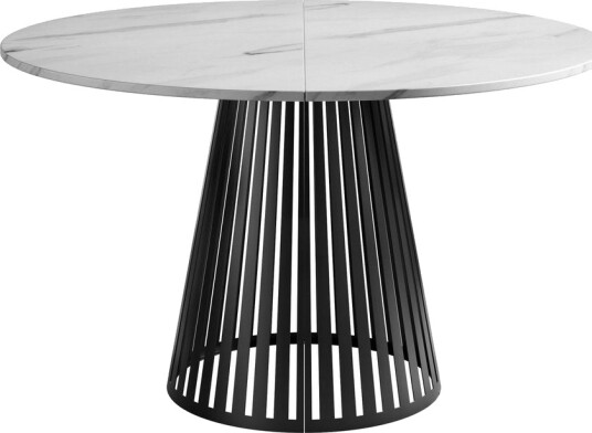 Beylen Matbord 120 cm Rund - Hvit/Svart