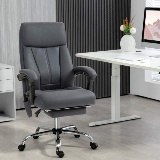 Ergonomisk kontorstol med massasje mørkegrå
