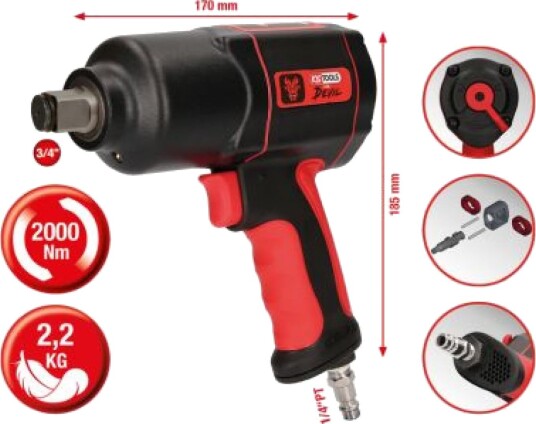 KS TOOLS 515.3400 Slagskrutrekker (trykkluftdrevet)