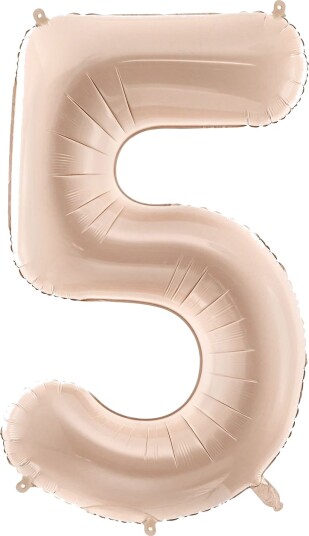 Tallet 5 Beige Stor Folieballong 72 cm