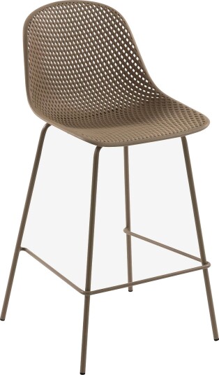 Kave Home Barstol Quinby sittehøyde 65 cm 4 pk Brun
