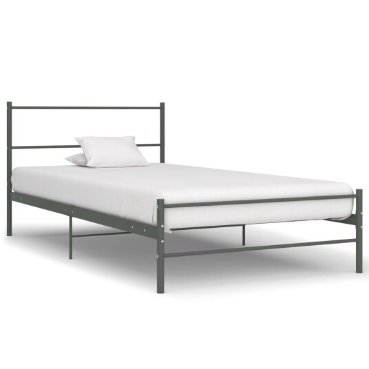 vidaXL Sengeramme grå metall 90x200 cm