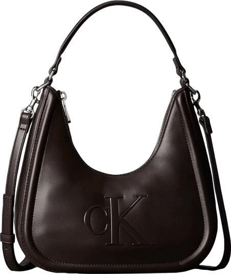 Calvin Klein Bold Ck Small Crescent Bag Brown ONE SIZE