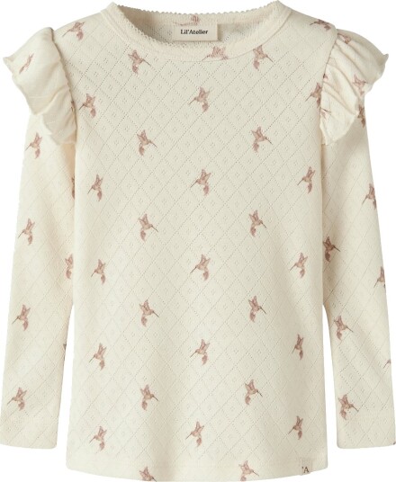 Lil" Atelier Body I/e   Slim   NmfRachello   Turtledove/Bird   Lil Atelier   2 år (92)   Langermet Body Beige Hvit