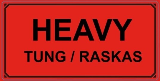 Advarselsetiketter Heavy / Tung / Raskas